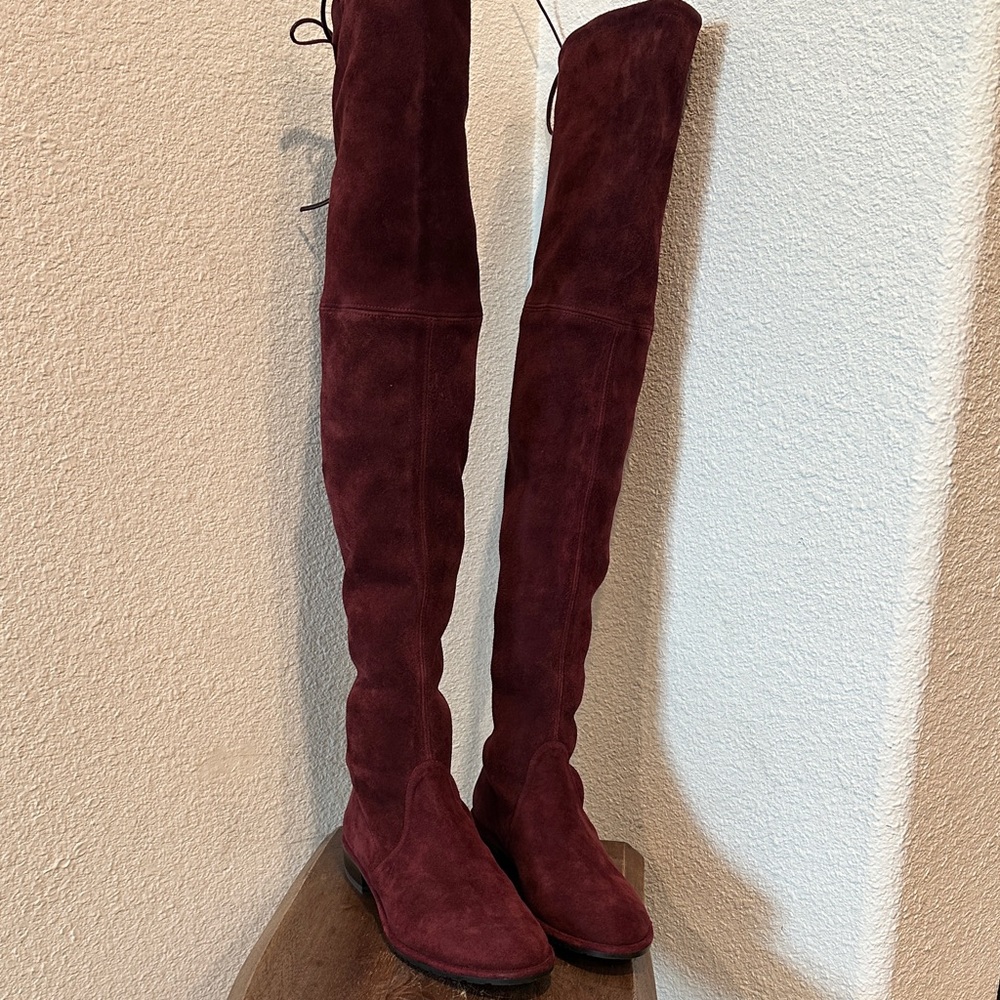 Stuart Weitzman Lowland over-the-knee boot Burgundy suede Women’s Size 6.5